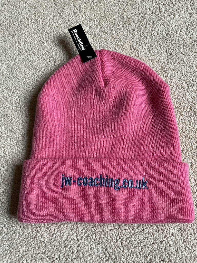 Pink jw-c beanie