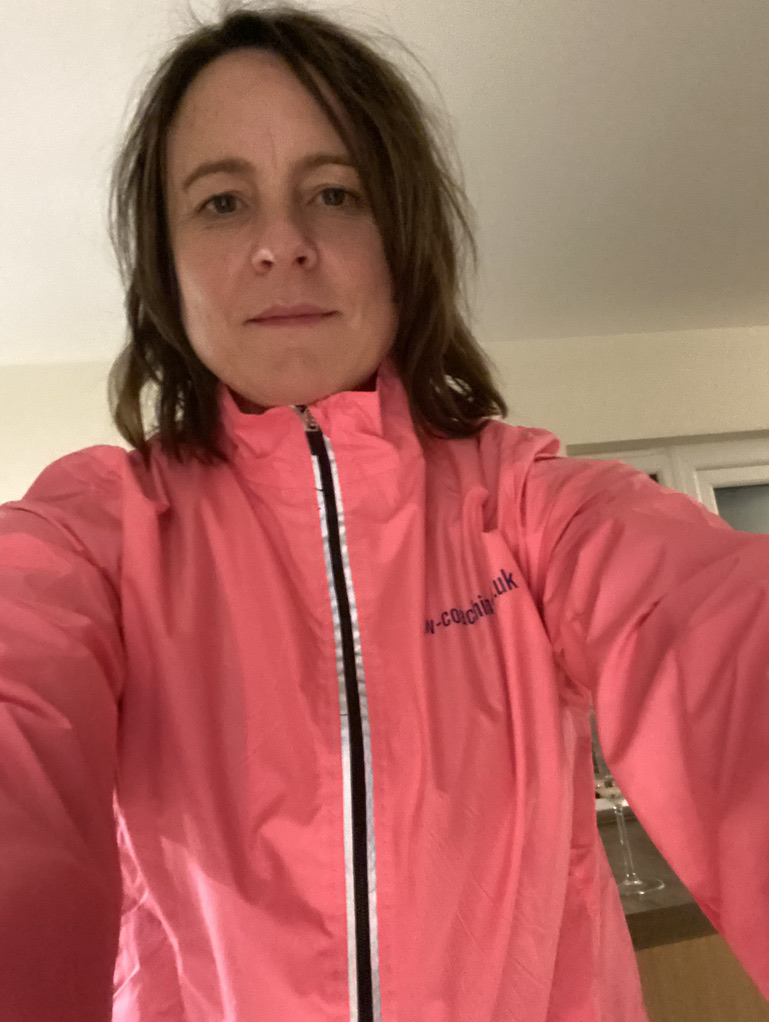 Pink jw-c waterproof running jacket